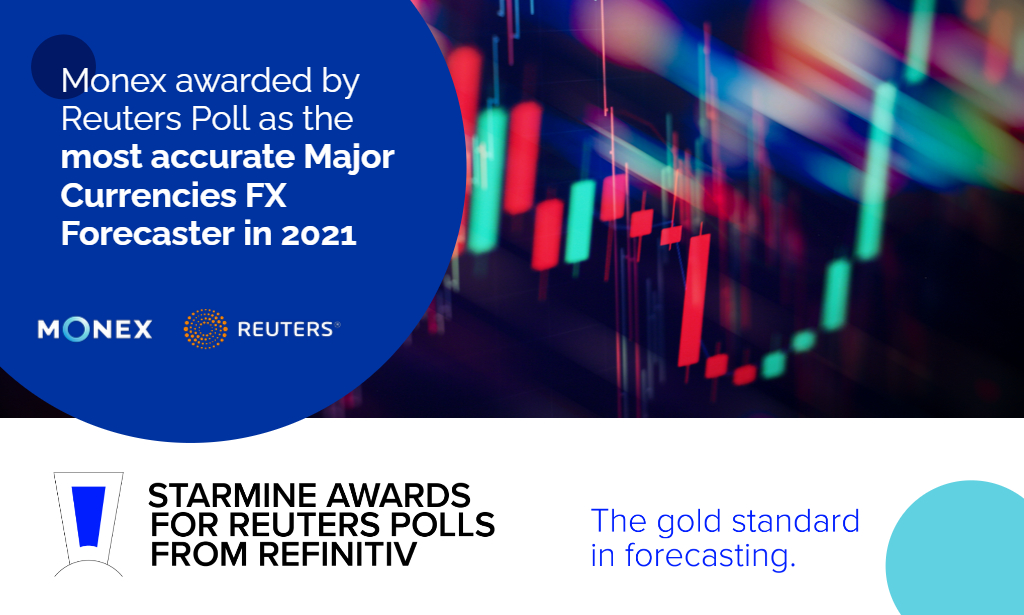 Monex awarded by Reuters Poll as the most accurate Major Currencies FX forecaster in 2021